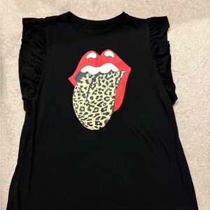 Women's Black Graphic Top